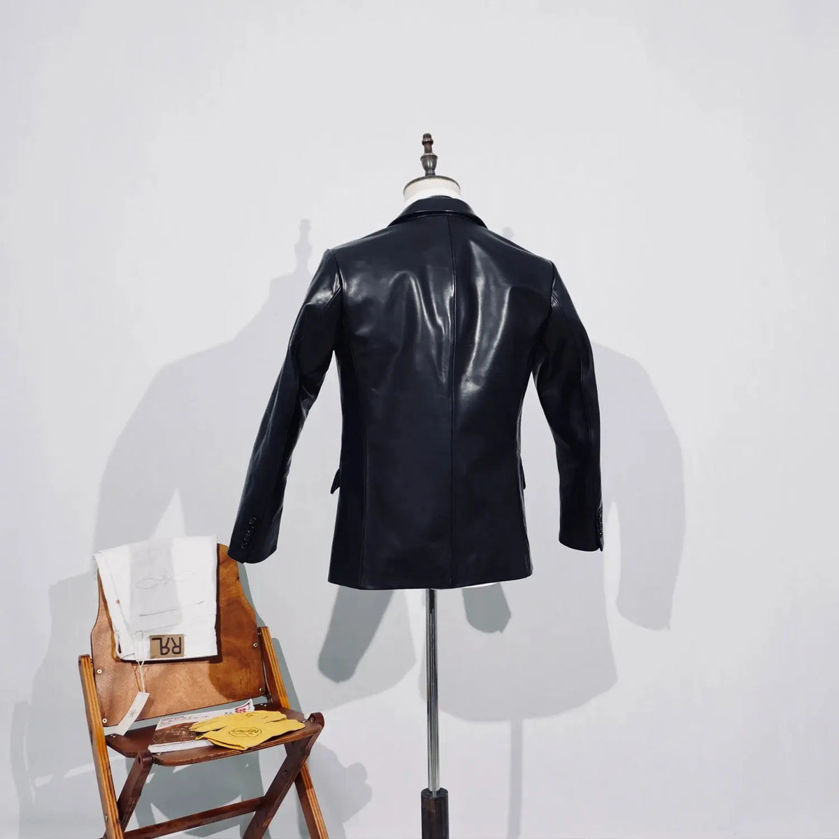 Tailor Brando Italian Full-Grain Vegetable-Tanned Horsehide Men's Classic Vintage Genuine Leather Suit Jacket Tailor Brando