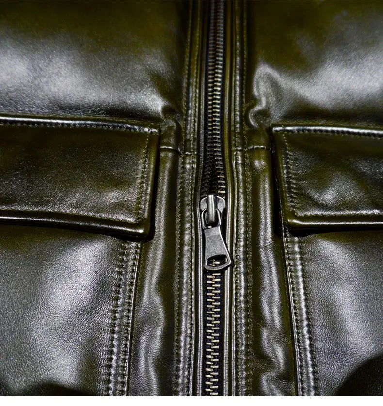 Tailor Brando Classic Italian Full-Grain Sheepskin with 380g+ White Duck Down Fill Winter Warmth Genuine Leather Down Jacket Tailor Brando