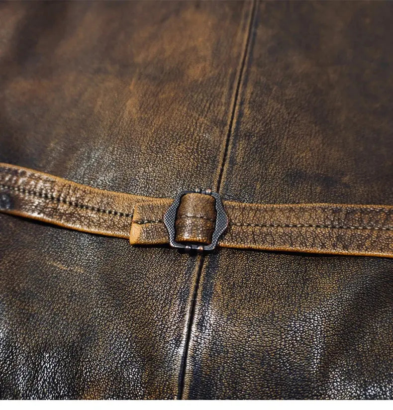 Tailor Brando Classic RL Style American Vintage Western Goatskin Vest Men's Genuine Leather Vest Tailor Brando