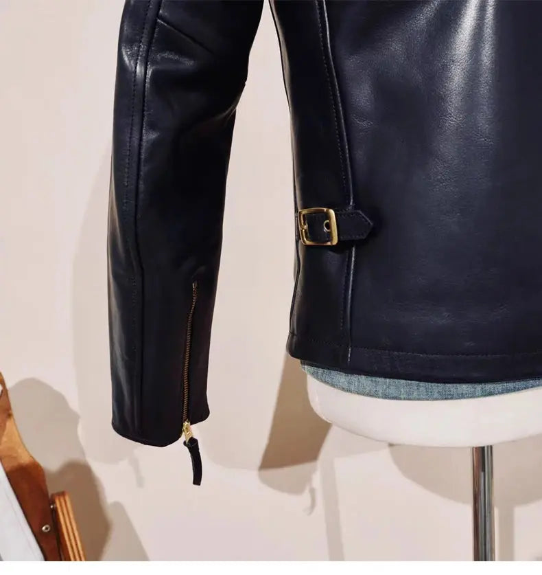 Tailor Brando Scho*t 689H Classic 1930s Full-Grain Vegetable-Tanned Horsehide Men's Genuine Leather Motorcycle Jacket Tailor Brando