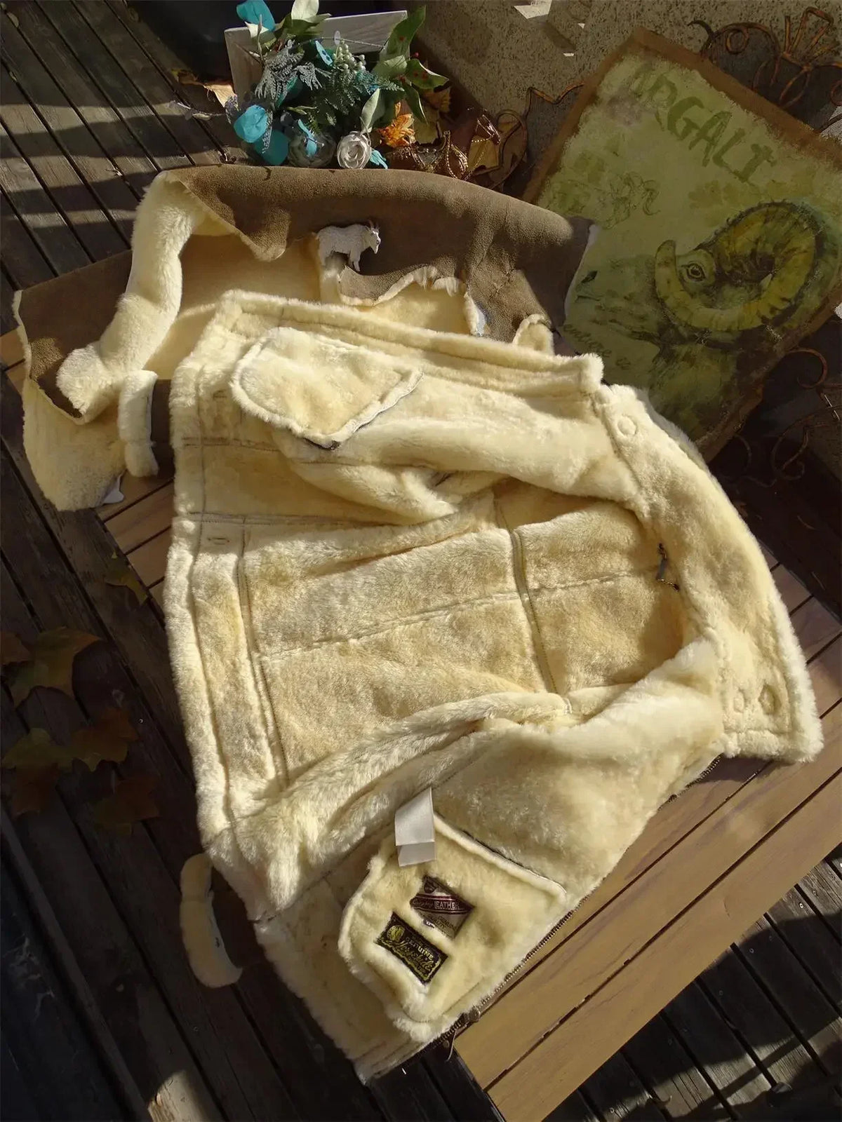 Tailor Brando Turkish Shearling & Vegetable-Tanned Batik Horsehide Classic B3 Genuine Fur Bomber Jacket Tailor Brando