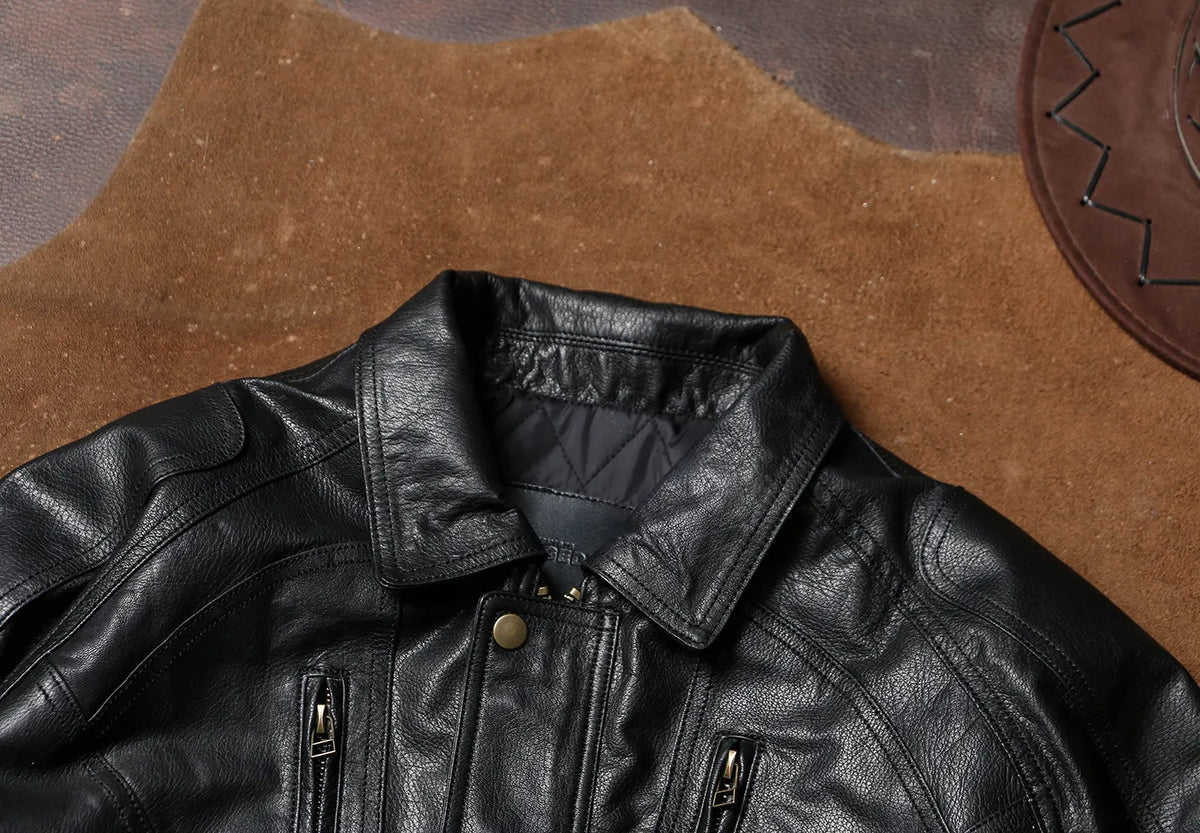 Tailor Brando Batik Goatskin Men's Oversized Vintage Genuine Leather Jacket Tailor Brando