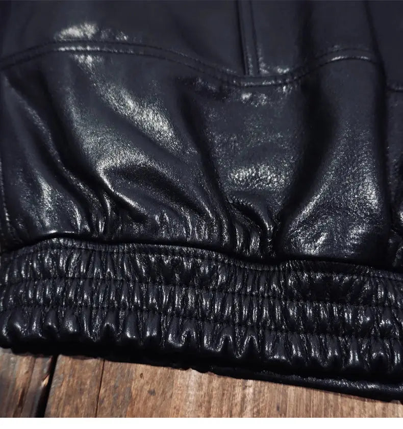 Tailor Brando Full-Grain Water-Dyed Cowhide Men's Oversized Reversible Collar Vintage Genuine Leather Jacket Tailor Brando