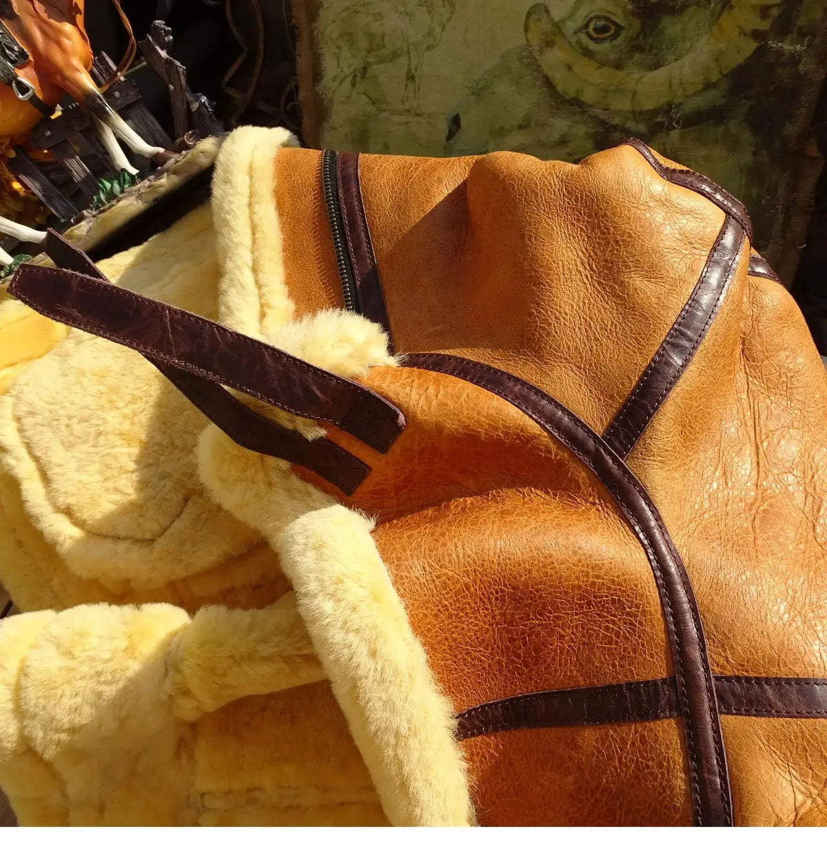 Tailor Brando Turkish Shearling & Vegetable-Tanned Horsehide Men's Classic B6 Vintage Leather Winter Jacket Tailor Brando
