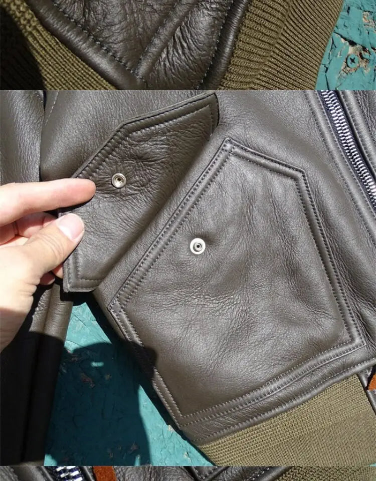 Tailor Brando Classic CWP-45P Oversize Men's Retro Sheep Shearling Genuine Leahter Aviator Jacket Tailor Brando