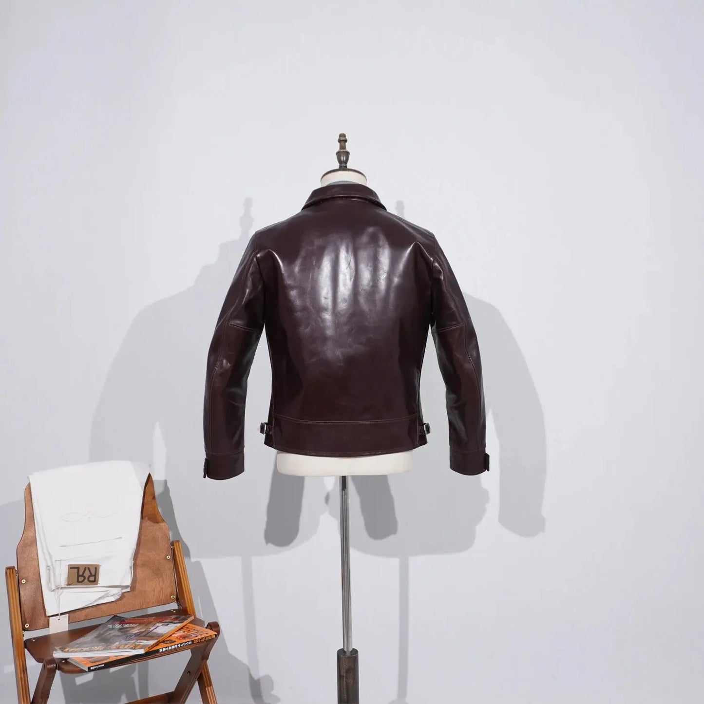 Tailor Brando Full-Grain Vegetable-Tanned Horsehide TWC716 Men's Classic 1930s Retro Genuine Leather Motorcycle Jacket Tailor Brando