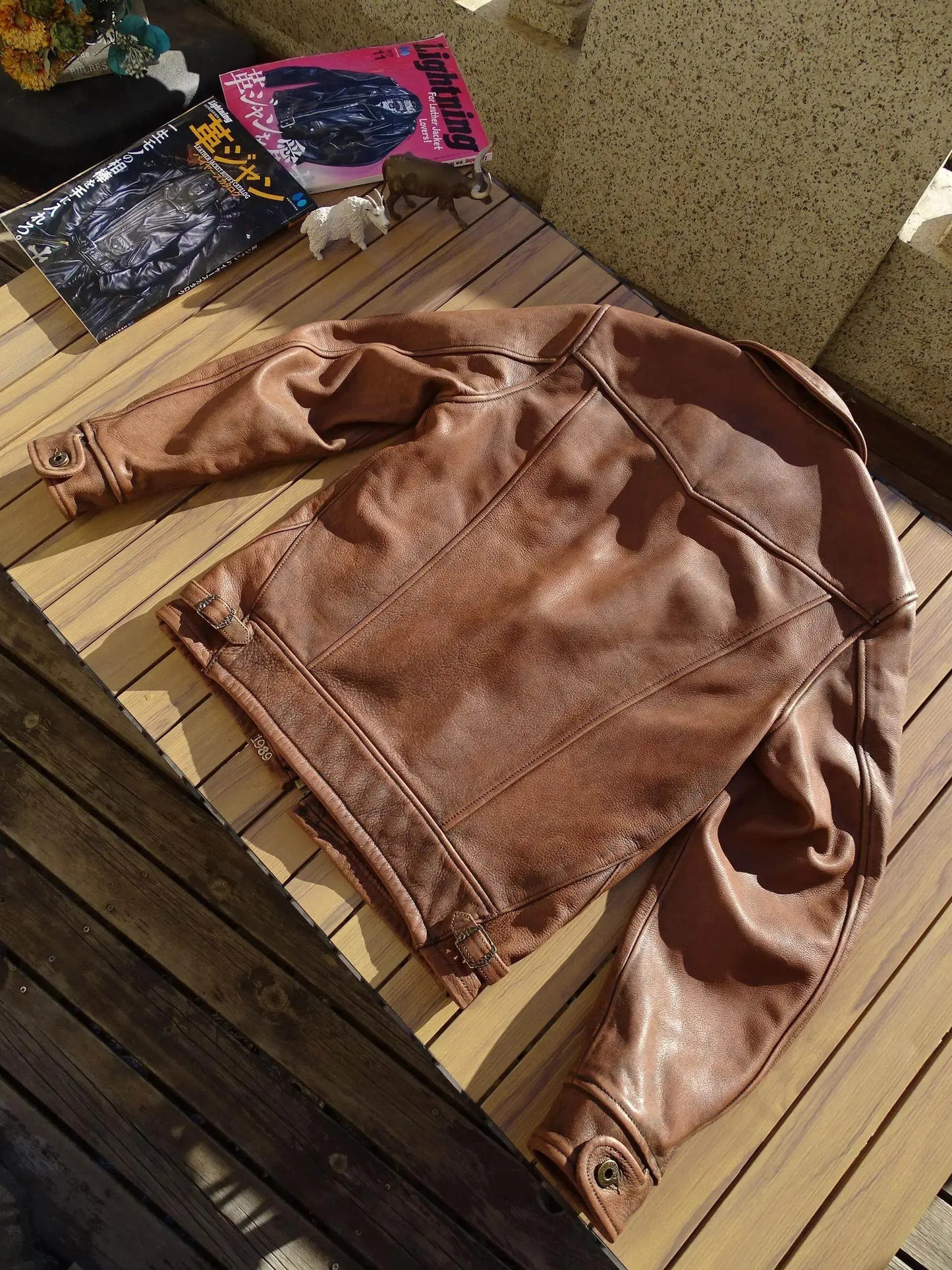 Italian Uncoated Distressed Cowhide Vintage Western Style Mendoza Men's Genuine Leather Biker Jacket Tailor Brando