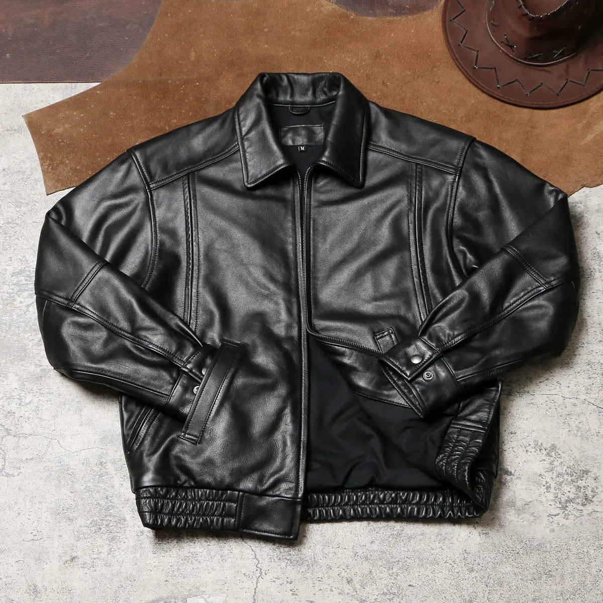 Tailor Brando Top-Grain Leather Vintage Oversized Men's Genuine Leather Jacket Tailor Brando