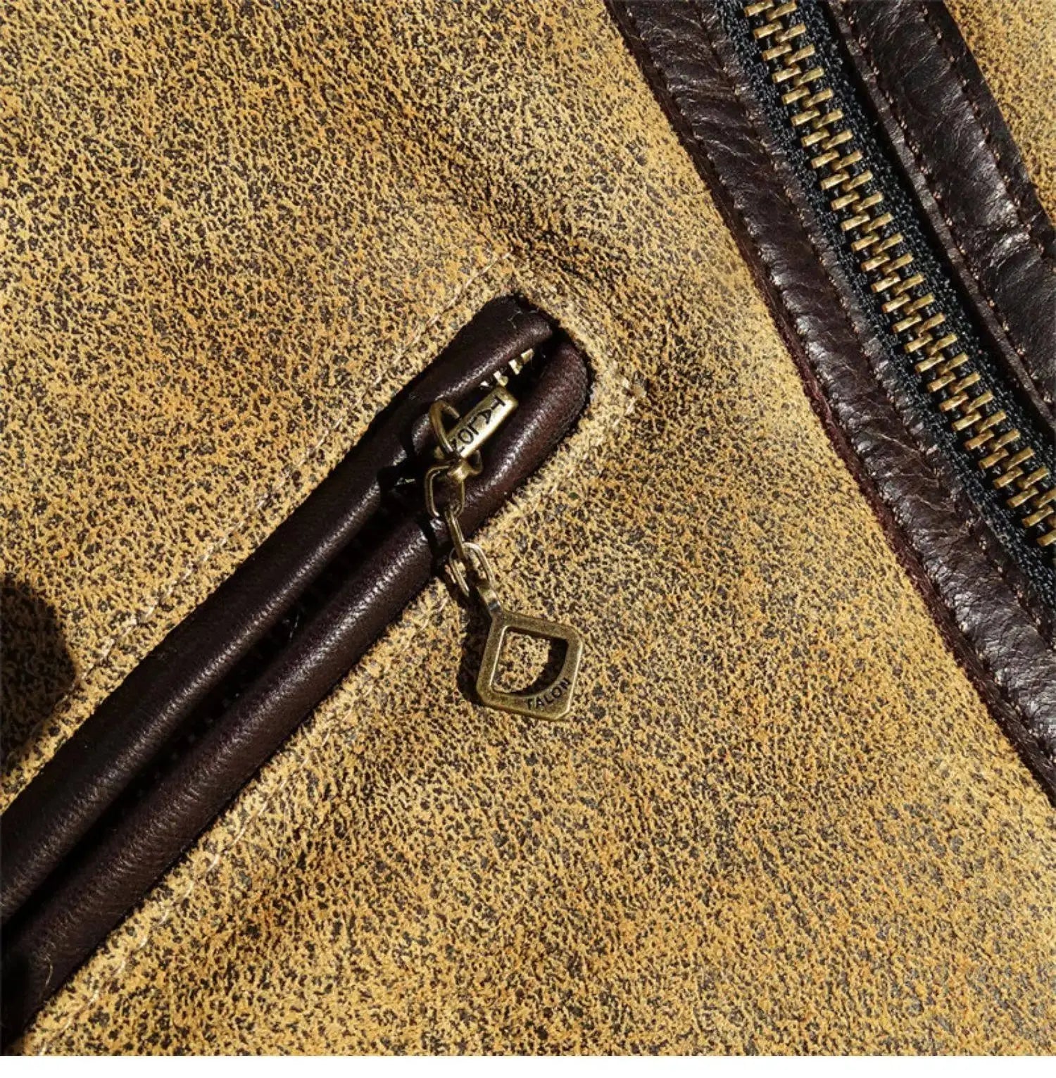 Tailor Brando Original Sheep Shearling Classic American Retro Men's Genuine Leather Winter Warm Bomber Jacket Tailor Brando