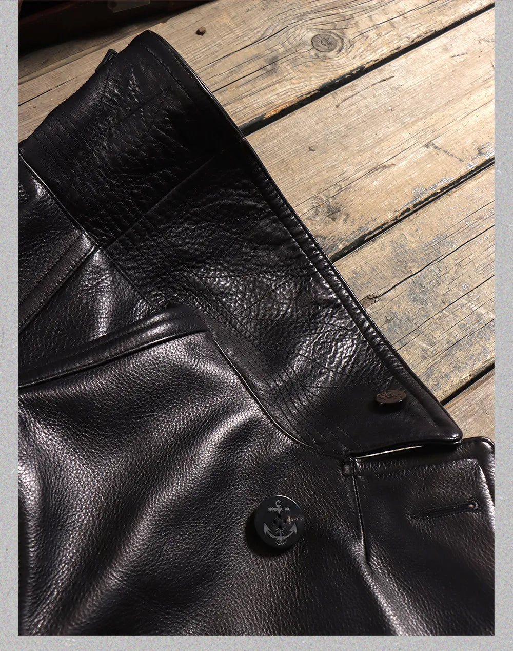 Tailor Brando Full Grain Cowhide 740 Pea Coat Retro Genuine Leather Double-breasted Jacket Tailor Brando