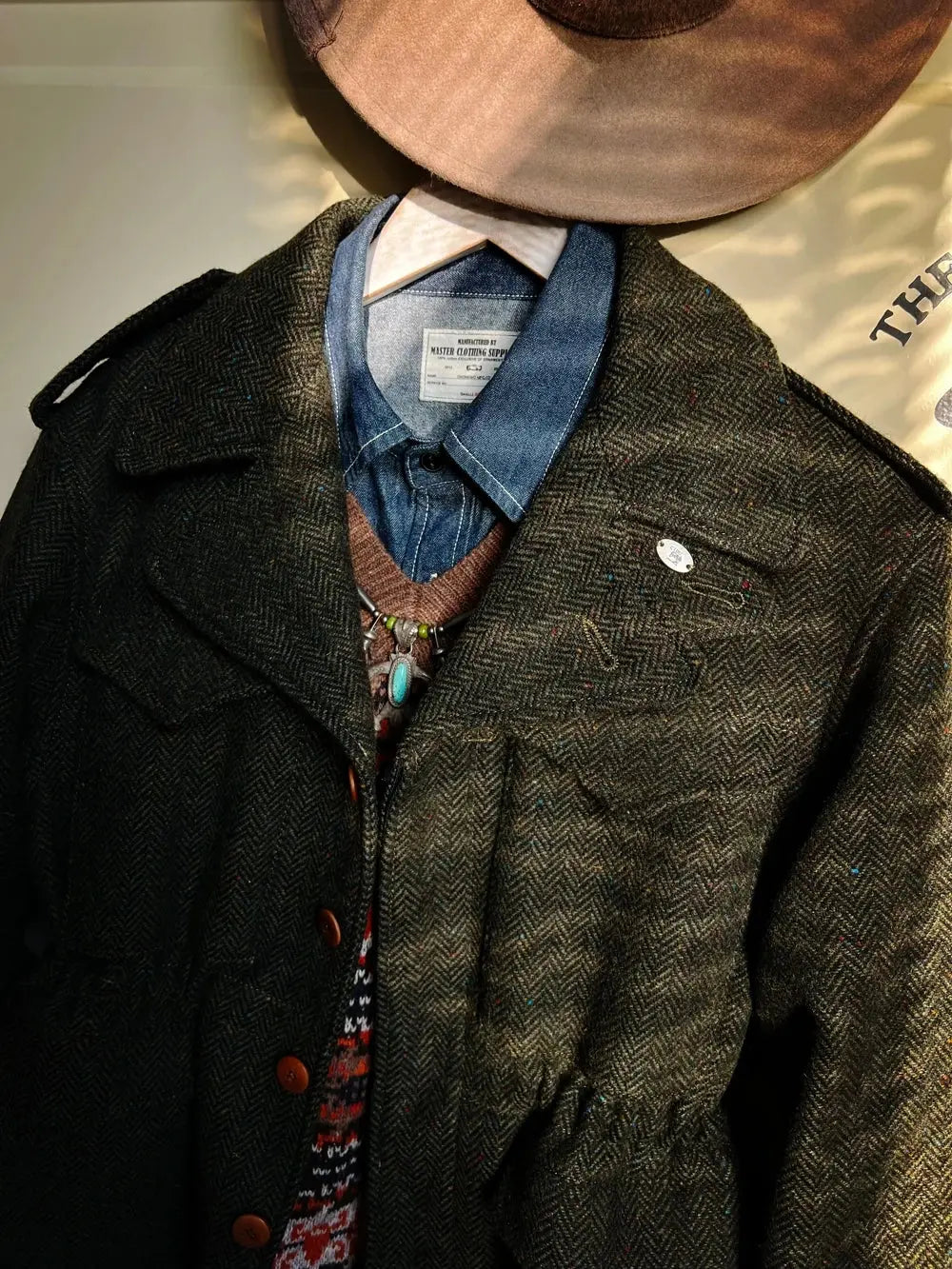 Tailor Brando Classic Vintage Tweed M43 Field Jacket Men's Short Trench Coat Jacket Tailor Brando