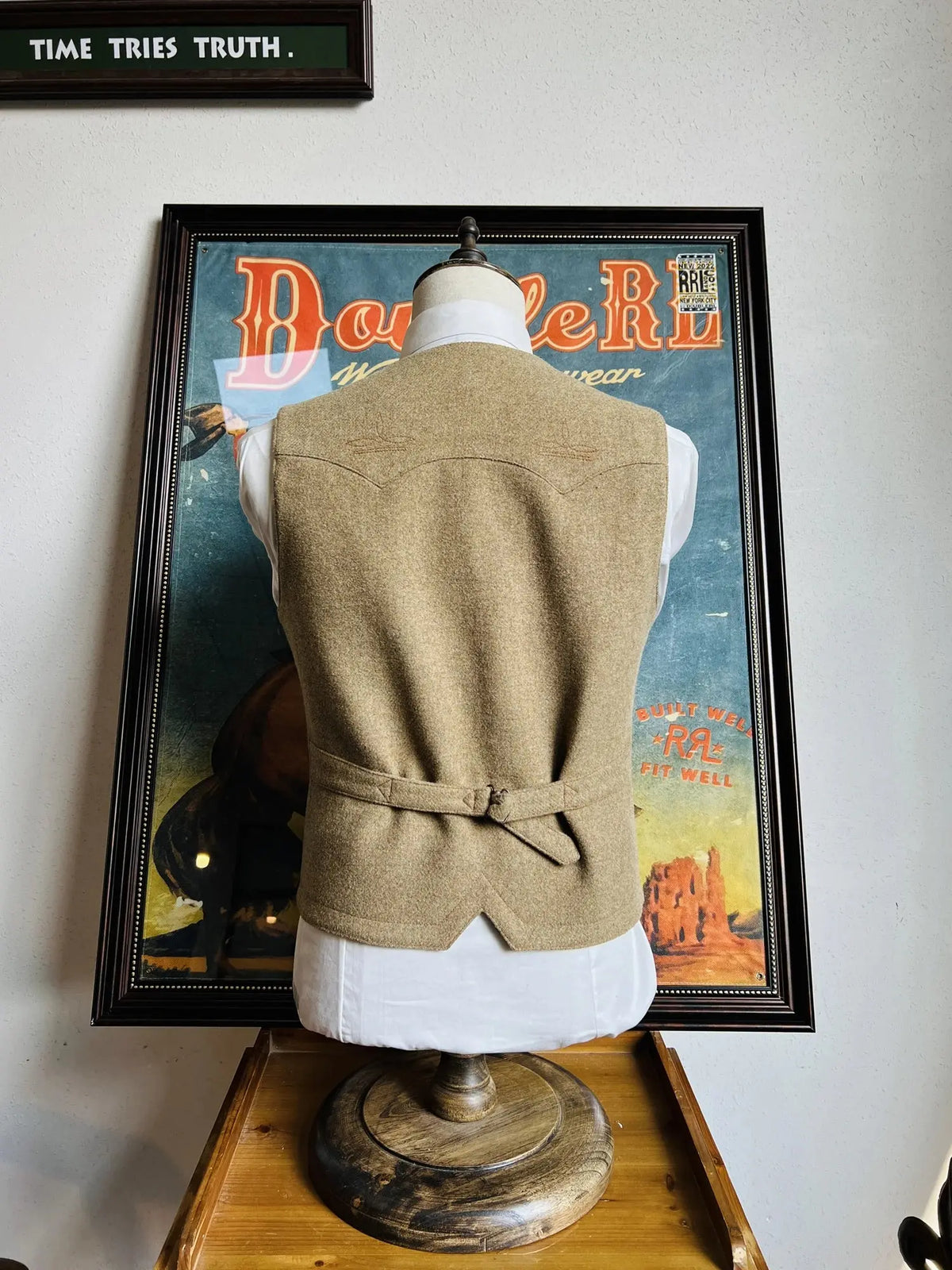 Tailor Brando American Vintage Western-Style Multi-Pocket Workwear Wool Vest 550g Heavyweight Melange Wool Slim-Fit Vest Tailor Brando
