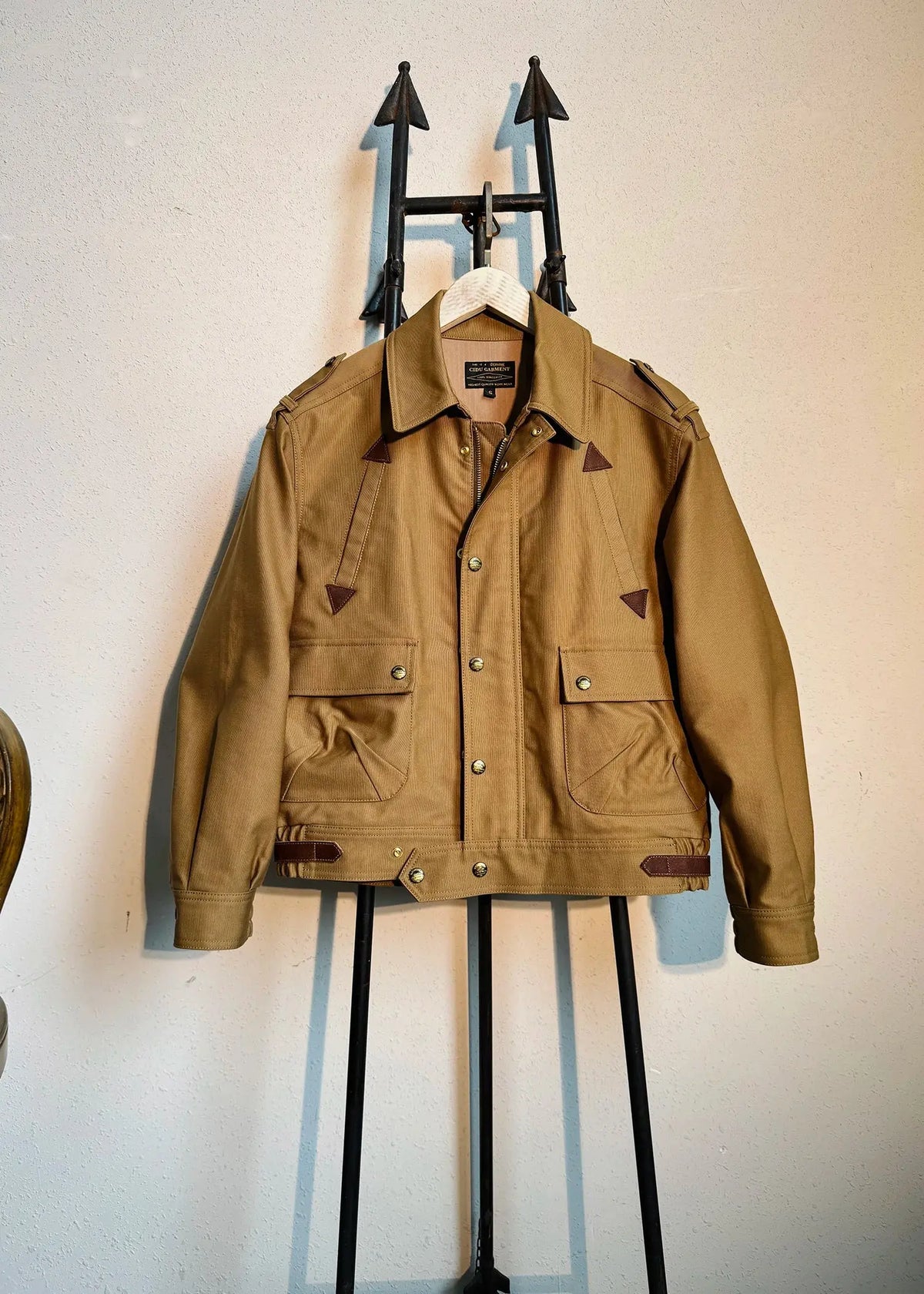 Tailor Brando Classic British-Style Pilot Jacket Men's Short-Length Ripstop Heavyweight Jungle Cloth Vintage Jacket Tailor Brando