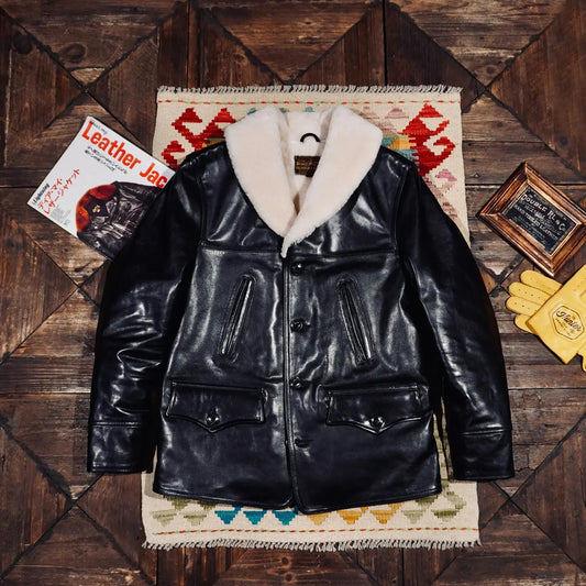 Tailor Brando Replica The R*al M*Coy's Full-Grain Vegetable Tanned Horsehide Men's Vintage Genuine Leather Switchyard Coat Tailor Brando