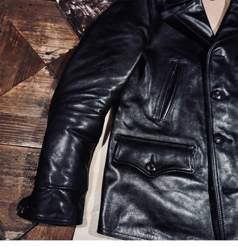 Tailor Brando Replica Frewh*rs Switchyard Coat Full-Grain Tea-Core Horsehide Men's American Vintage Genuine Leather Jacket Tailor Brando