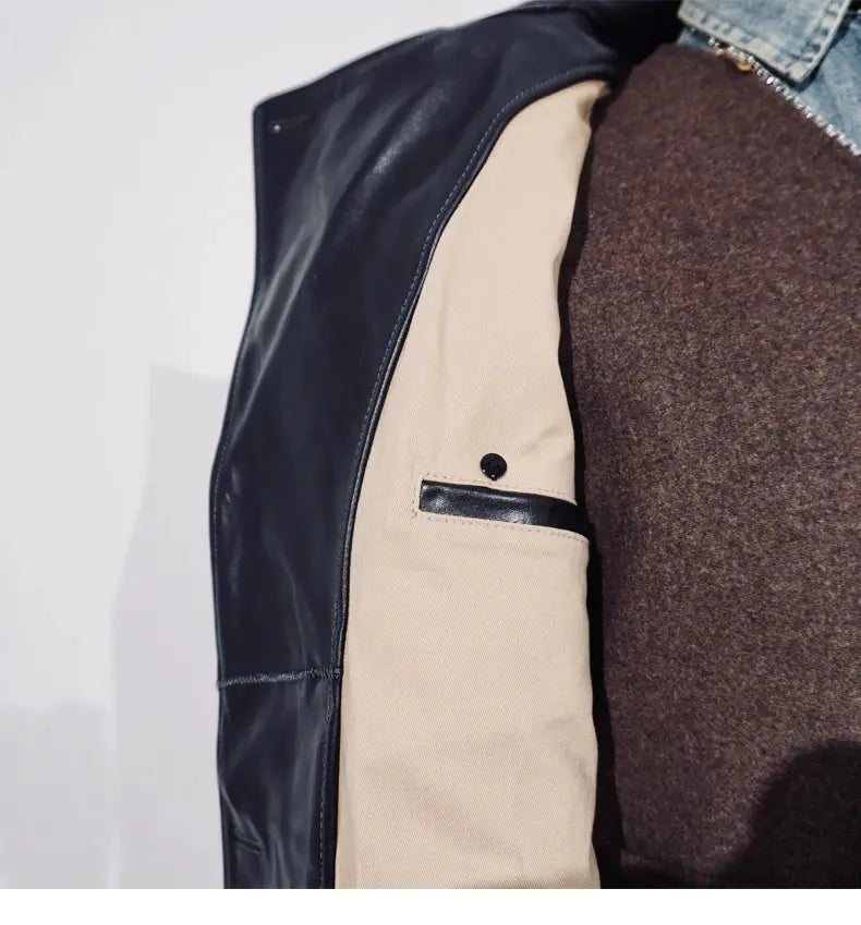 Tailor Brando Full-grain Vegetable-tanned Wax-dyed Horsehide Men's Double-breasted Genuine Leather Trench Coat Tailor Brando