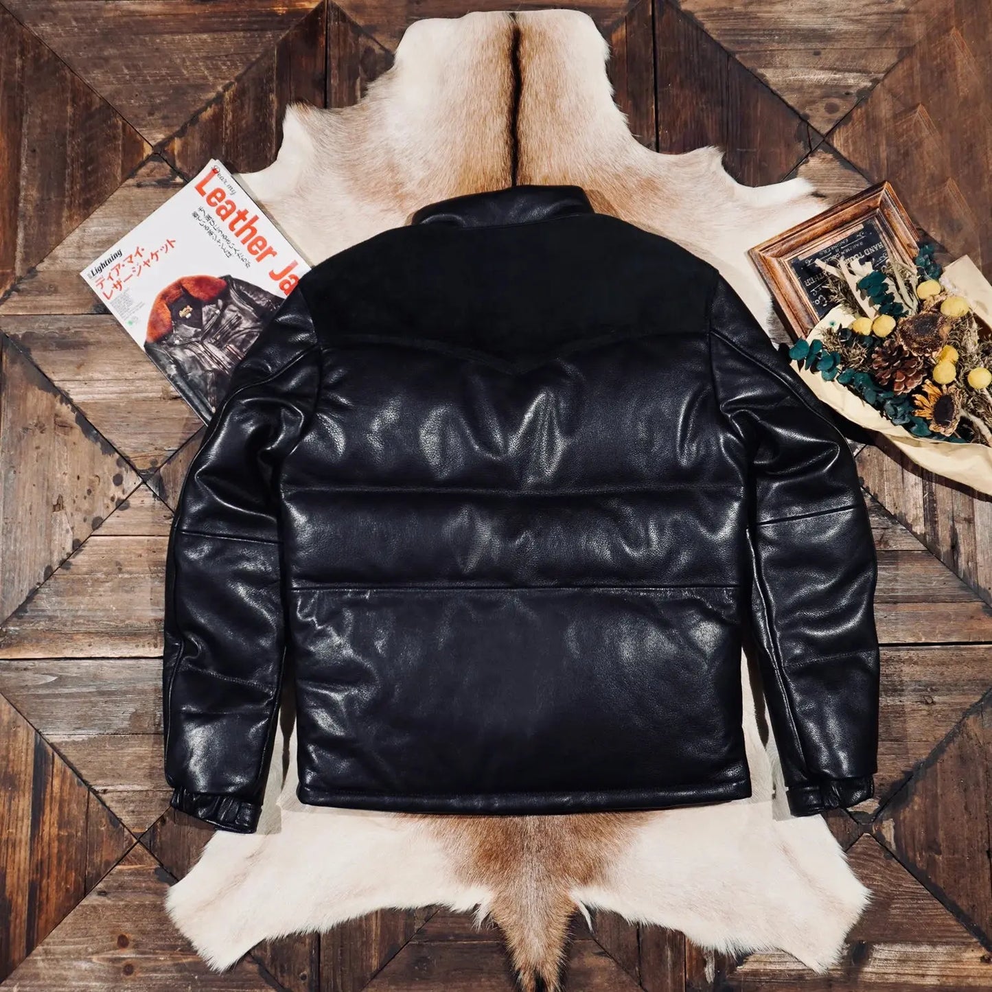 Tailor Brando Replica The Re*l M*Coy's Classic New Zealand Deerhide Men's Thickened Winter Warmth Genuine Leather Down Jacket Tailor Brando