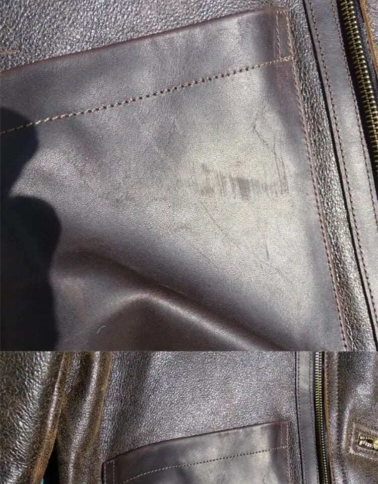 Tailor Brando Authentic Turkish Shearling Classic Bomber Jacket Men's Vintage Leather Fur Jacket Tailor Brando