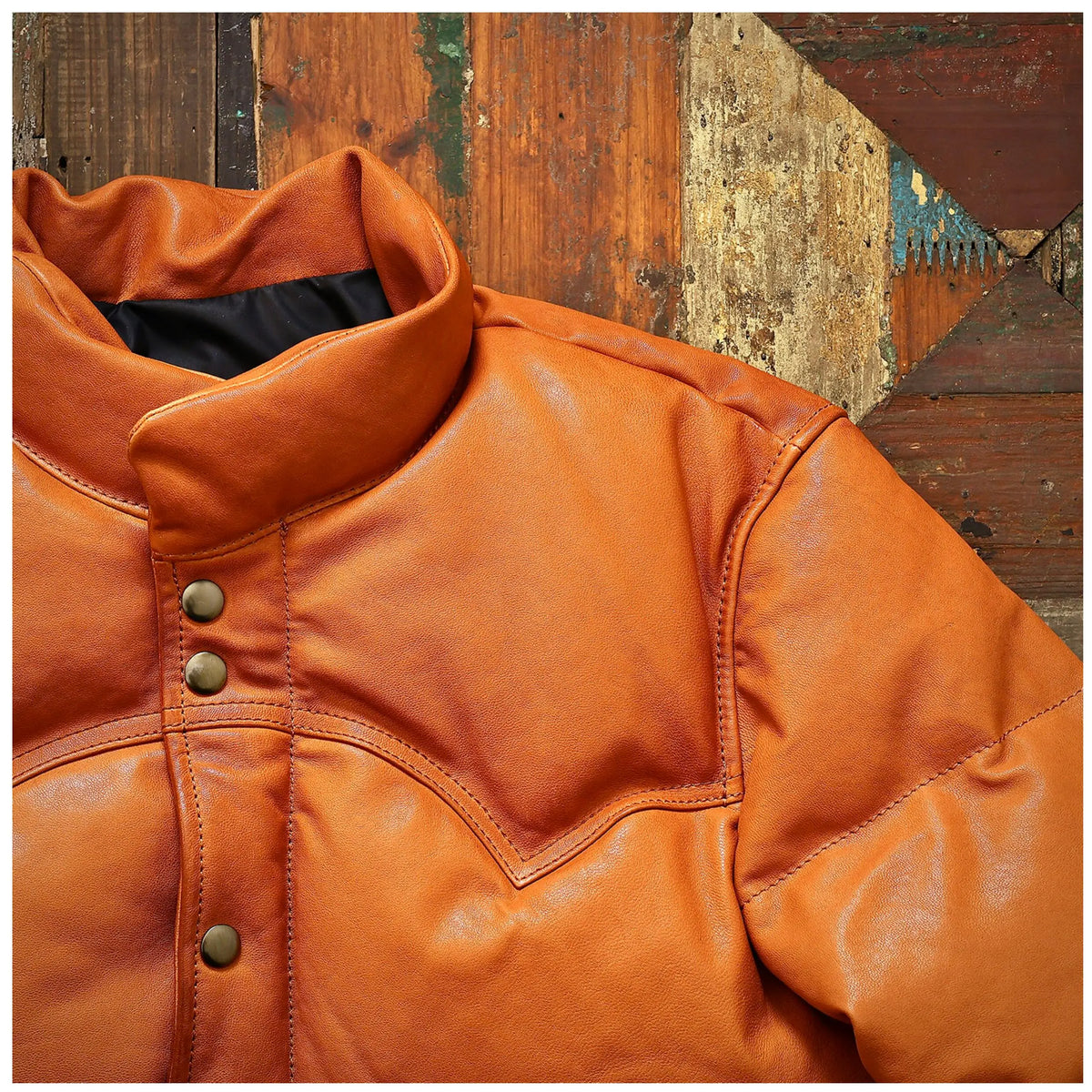 Tailor Brando Vegetable Tanned Sheepskin Classic White Dark Down Jacket Men's Retro Winter Warm Genuine Leather Down Jacket Tailor Brando