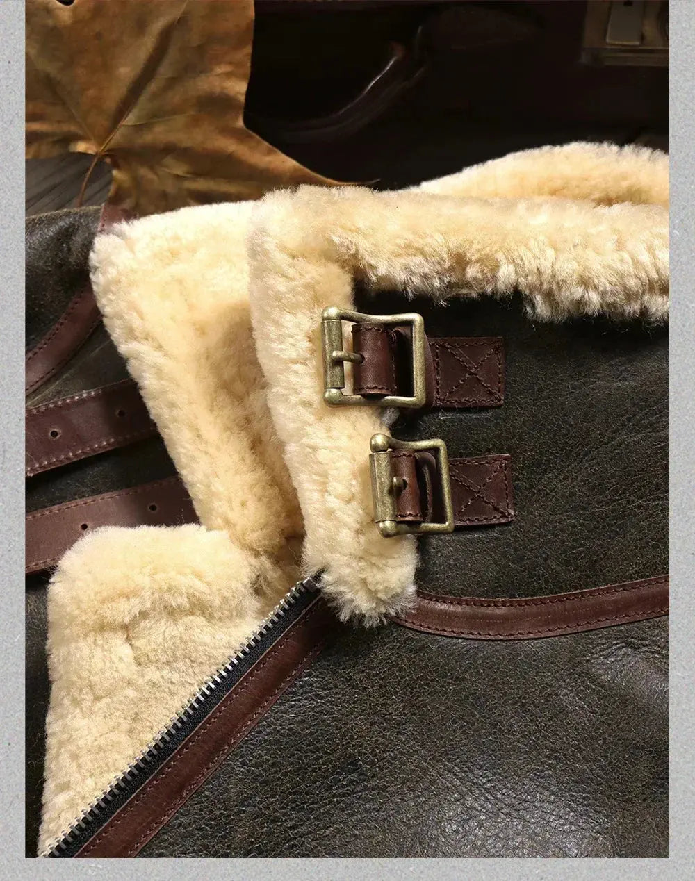 Tailor Brando Original Shearling & Batik Horsehide B3 Classic Bomber Jacket Men's Genuine Fur Winter Warm Leather Jacket Tailor Brando