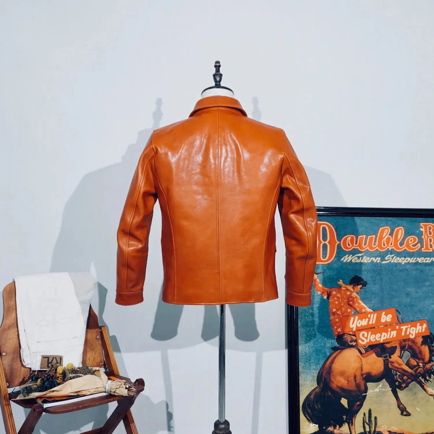 Tailor Brando Italian Vegetable-tanned Horsehide Classic American Retro Brakeman Genuine Leather Work Jacket Tailor Brando