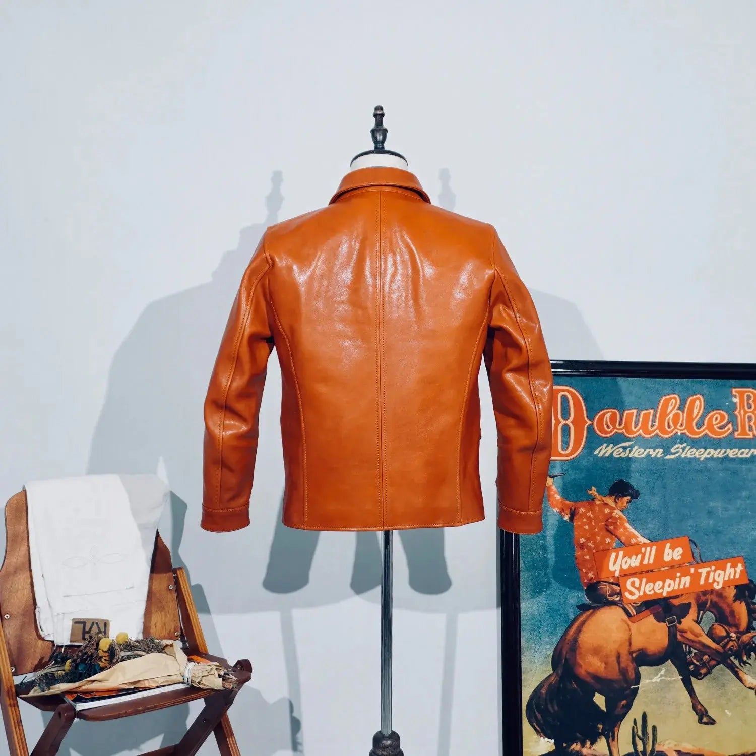 Tailor Brando Italian Vegetable-tanned Horsehide Classic American Retro Brakeman Genuine Leather Work Jacket Tailor Brando