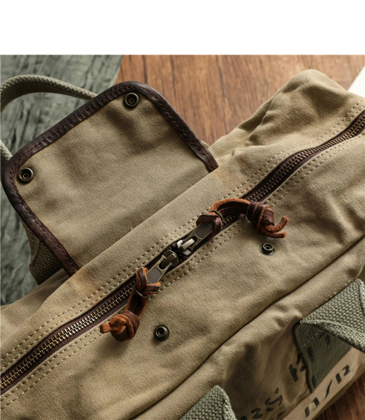 Tailor Brando Vintage Distressed Canvas Tote Travel Bag Outdoor Casual Large Capacity 47*35*18cm Single-Shoulder Crossbody Bag Tailor Brando