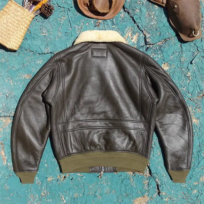 Tailor Brando Classic CWP-45P Oversize Men's Retro Sheep Shearling Genuine Leahter Aviator Jacket Tailor Brando