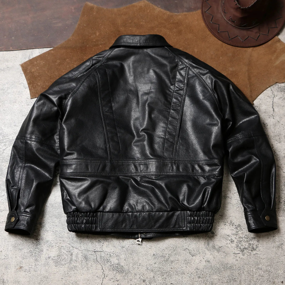 Tailor Brando Batik Goatskin Men's Oversized Vintage Genuine Leather Jacket Tailor Brando