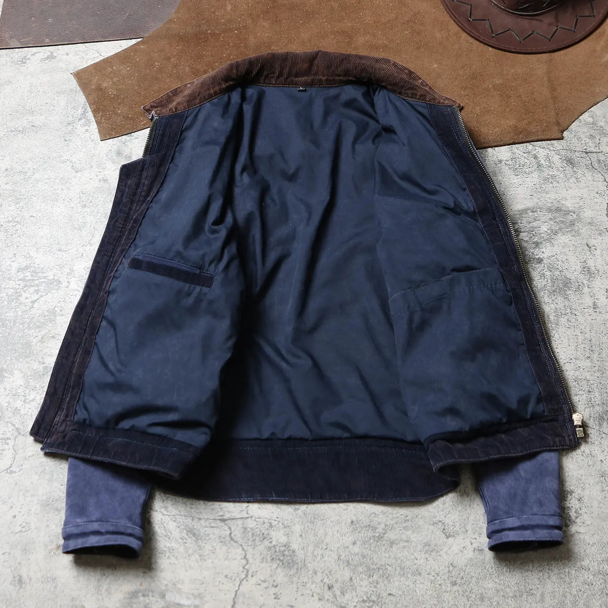 Tailor Brando Handaged Suede Cowhide Men's Vintage Detroit Genuine Leather Jacket Tailor Brando