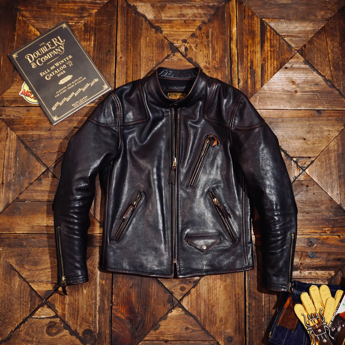 Tailor Brando Full Grain Vegetable Tanned Teacore Horsehide Men's Retro Venom Classic Genuine Leather Biker Jacket Tailor Brando