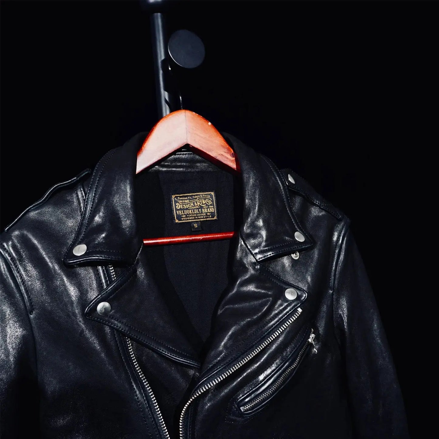 Tailor Brando Full-Grain Vegetable-Tanned Lambskin Leather Jacket Men's Classic Double Rider Genuine Leather Motorcycle Jacket Tailor Brando