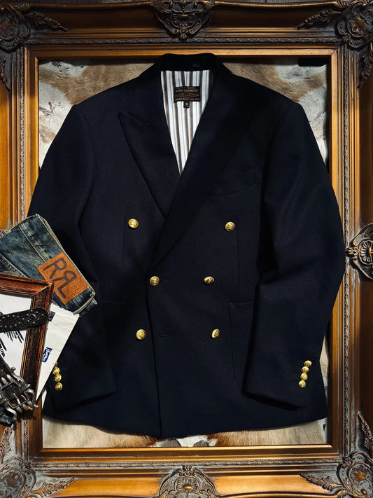 Tailor Brando Classic Double-Breasted Blazer Suit Jacket 600g Wool Blend Gentleman's Casual Suit Jacket Tailor Brando