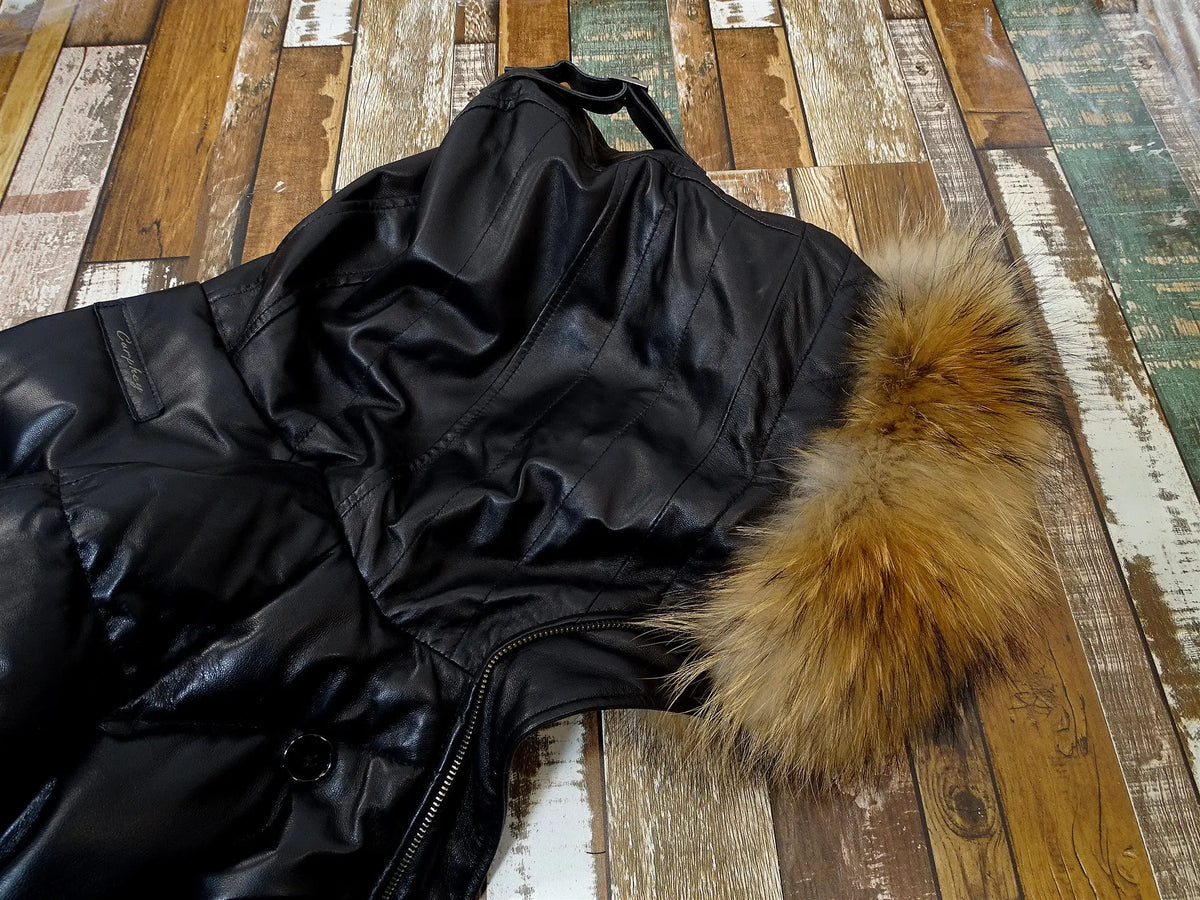 Tailor Brando French Sheepskin Classic N3B Vintage Men's Genuine Raccoon Fur Collar Down Jacket Tailor Brando