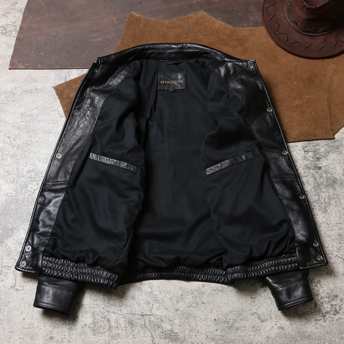 Tailor Brando Classic 90s Batik Goatskin Men's Vintage Oversized Genuine Leather Jacket Tailor Brando