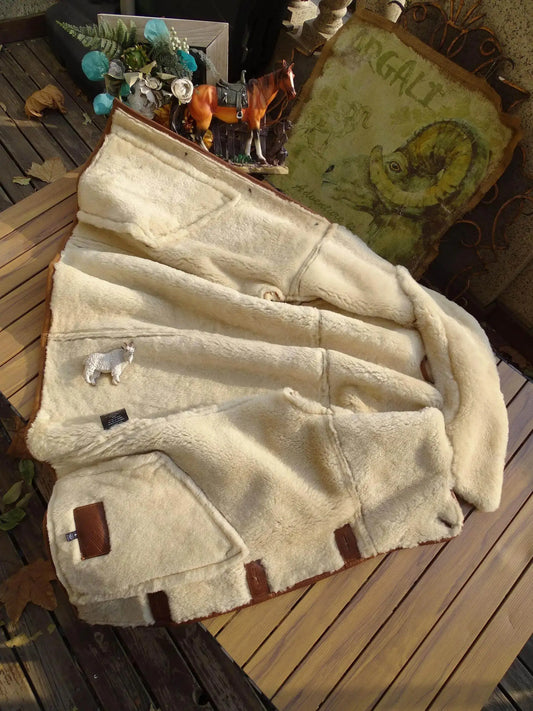 Tailor Brando Australian Natural Sheepskin Shearling Unisex Classic Rancher Retro Genuine Fur Jacket Tailor Brando