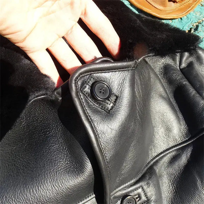 Tailor Brando Australian Original Sheep Shearling Classic Rancher Winter Warm Genuine Leather Jacket Tailor Brando