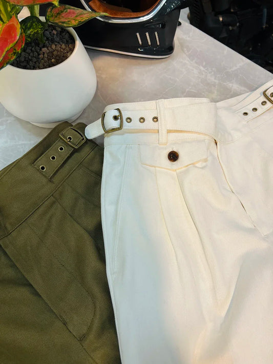 Tailor Brando Cotton HBT Fishbone Silhouette Overalls Tailor Brando
