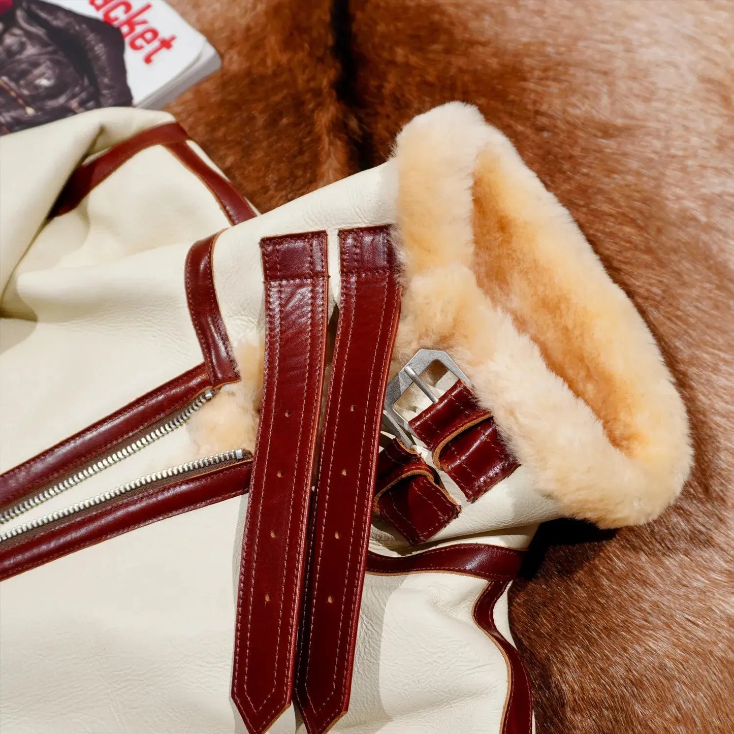Tailor Brando New Zealand Merino Shearling Classic B3 Men's American Retro Winter Warm Bomber Genuine Leather Fur Jacket Tailor Brando