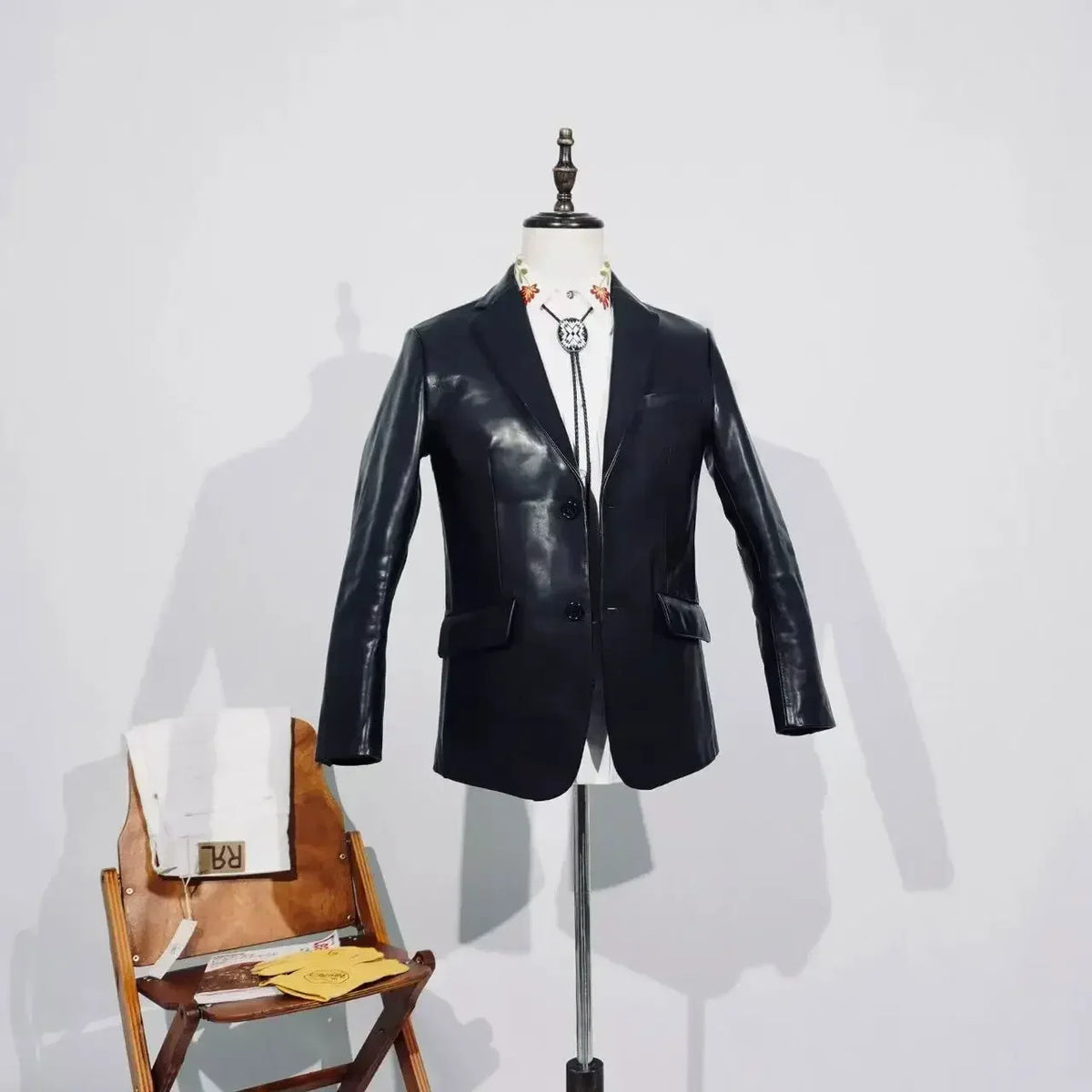 Tailor Brando Italian Vegetable Tanned Sheepskin Men's Genuine Leather Casual Suit Genuine Leather Jacket @ 3 Leather Options Tailor Brando
