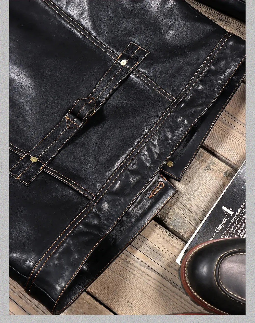 Tailor Brando Uncoated Vegetable-Tanned Calfskin Men's 506XX Vintage Genuine Leather Denim Jacket Tailor Brando