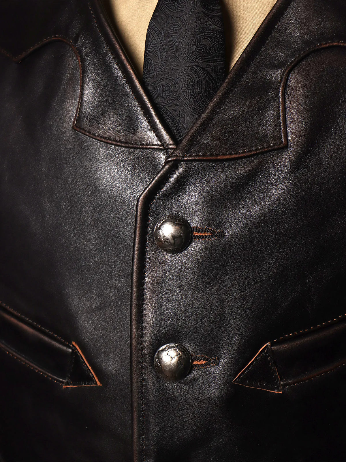 Tailor Brando Teacore Horsehide American Retro Perkinsvest Distressed Men's Genuine Leather Biker Vest Tailor Brando