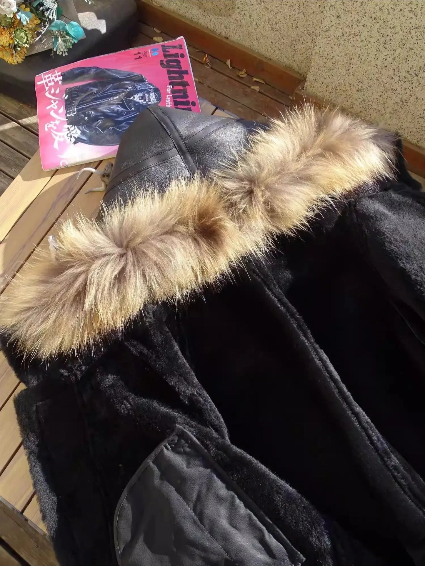 Tailor Brando Authentic Raw Sheepskin & Genuine Raccoon Fur Collar Men's Classic N3B Winter Warmth Jacket Tailor Brando