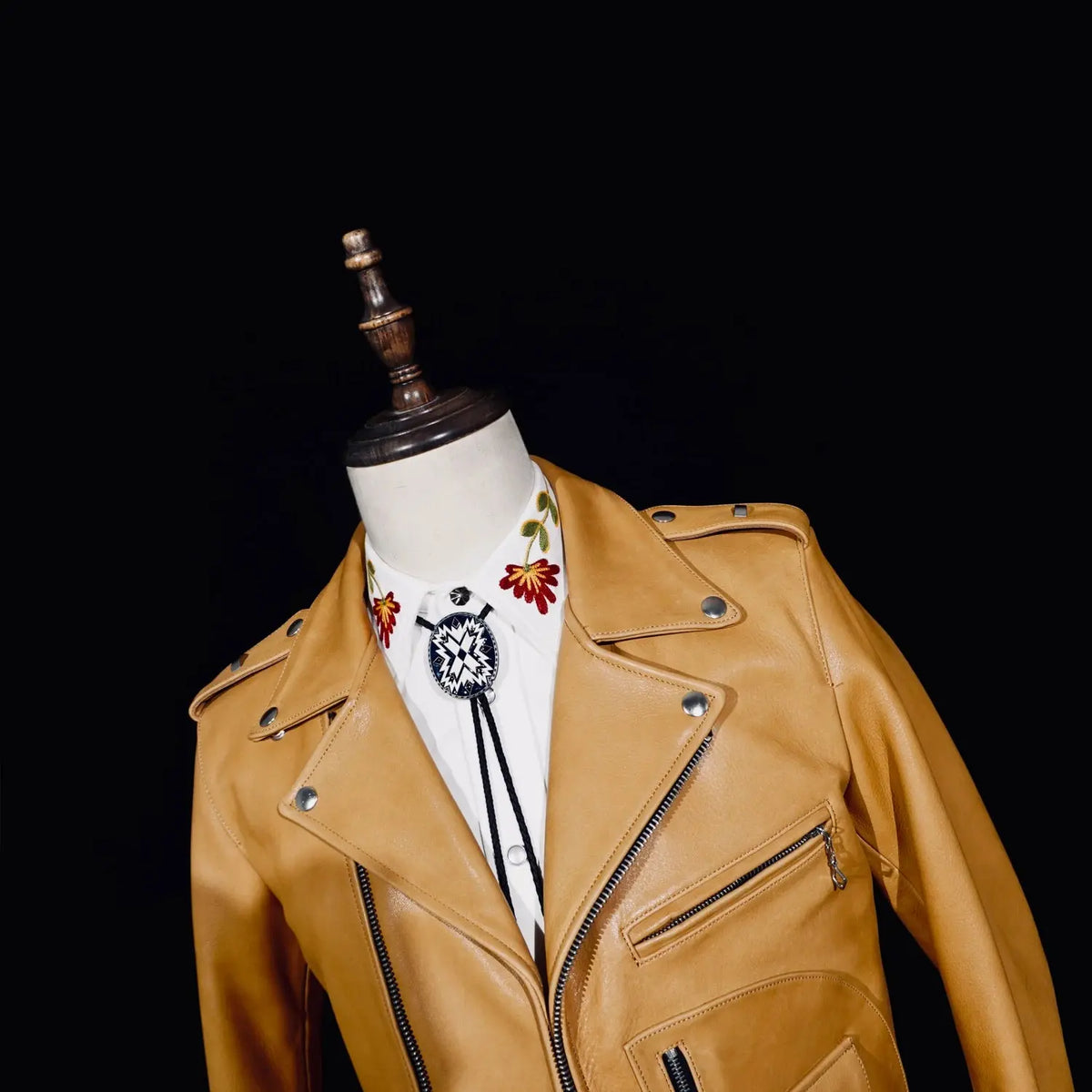 Tailor Brando American Vintage Water-Dyed Deer Leather Classic Double Rider J24 Genuine Leather Motorcycle Jacket Tailor Brando