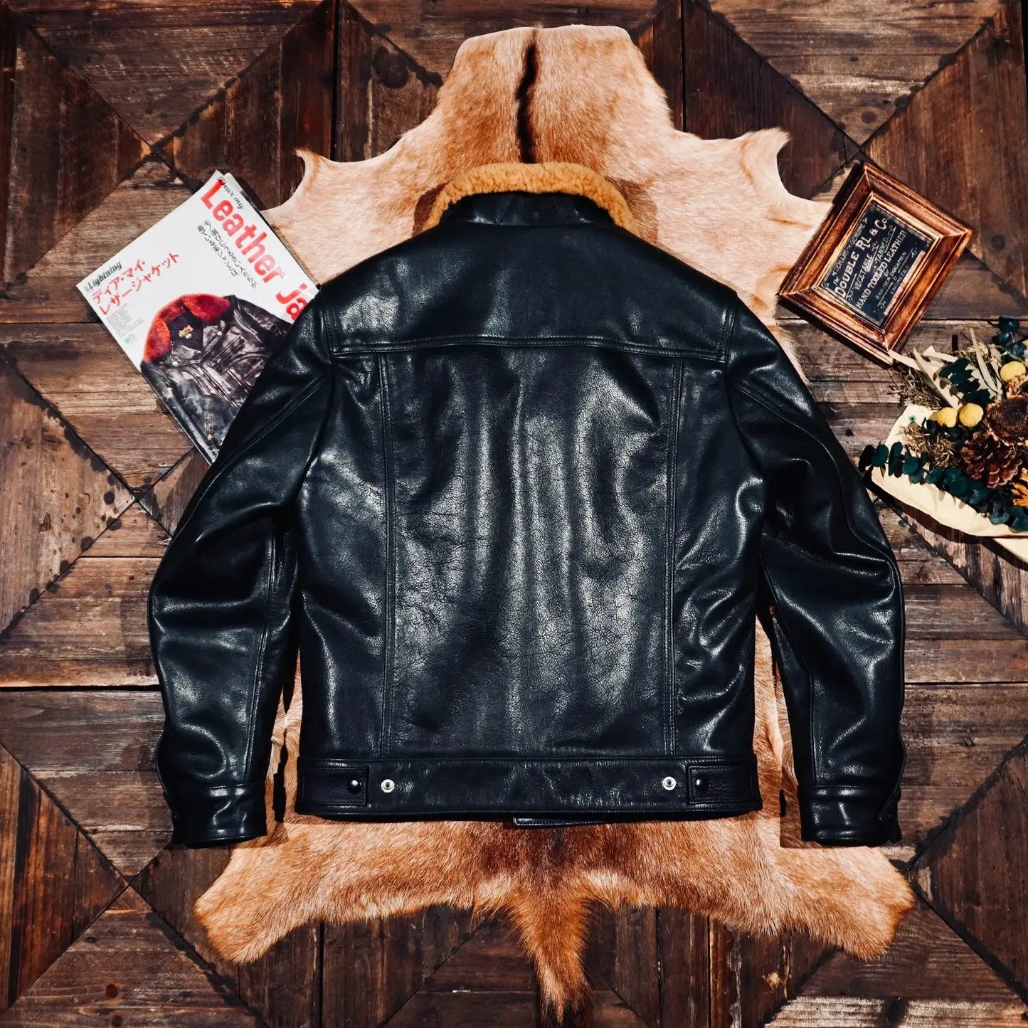 Tailor Brando Italian Water-Dyed Cowhide Men's Classic Trucker Winter Warmth Genuine Leather Jacket Tailor Brando