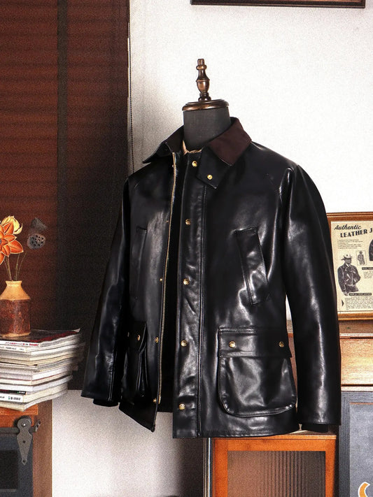 Tailor Brando Replica A*shby Full-Grain Vegetable-Tanned Horsehide Men's Genuine Leather Safari Jacket Tailor Brando