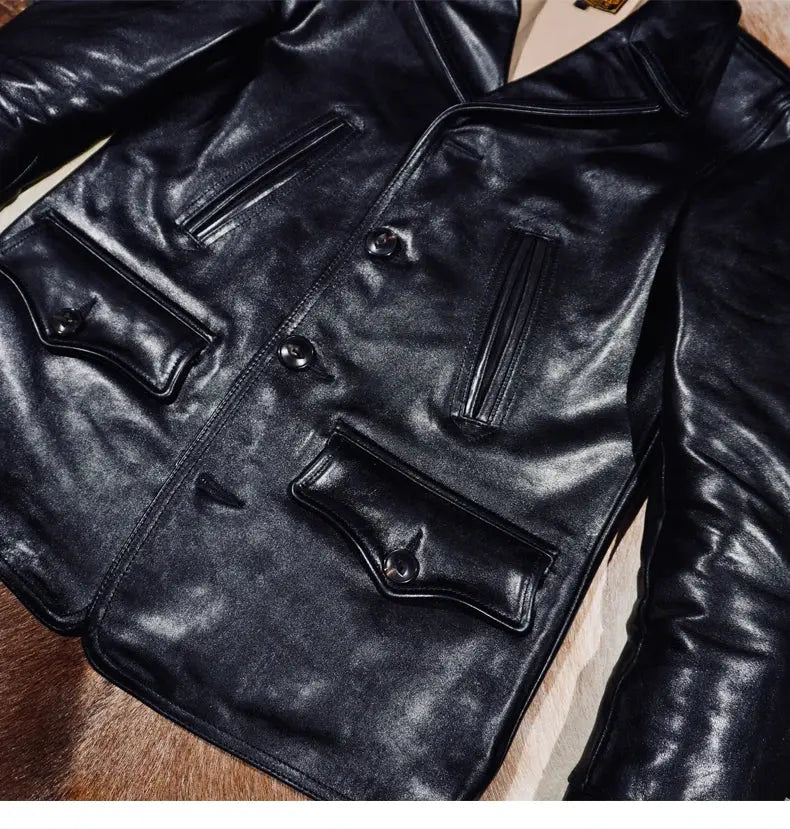 Tailor Brando Replica Frewh*rs Switchyard Coat Full-Grain Tea-Core Horsehide Men's American Vintage Genuine Leather Jacket Tailor Brando
