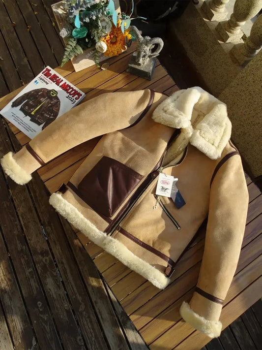 Tailor Brando Authentic New Zealand Merino Shearling Classic B3 Vintage Warm Genuine Leather Jacket Tailor Brando