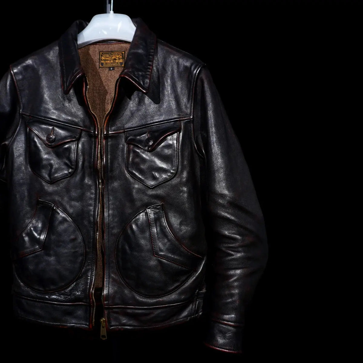 Tailor Brando American Vintage Mendoza Full-Grain Tea-Core Horsehide Men's Leather Motorcycle Jacket Tailor Brando