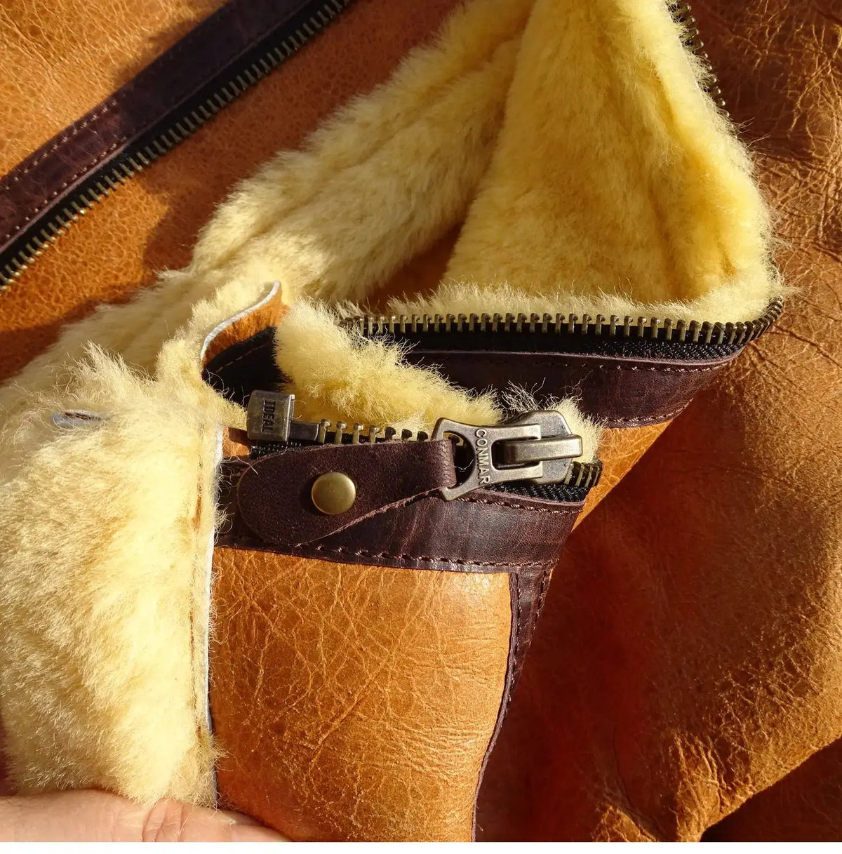 Tailor Brando Turkish Shearling & Vegetable-Tanned Horsehide Men's Classic B6 Vintage Leather Winter Jacket Tailor Brando